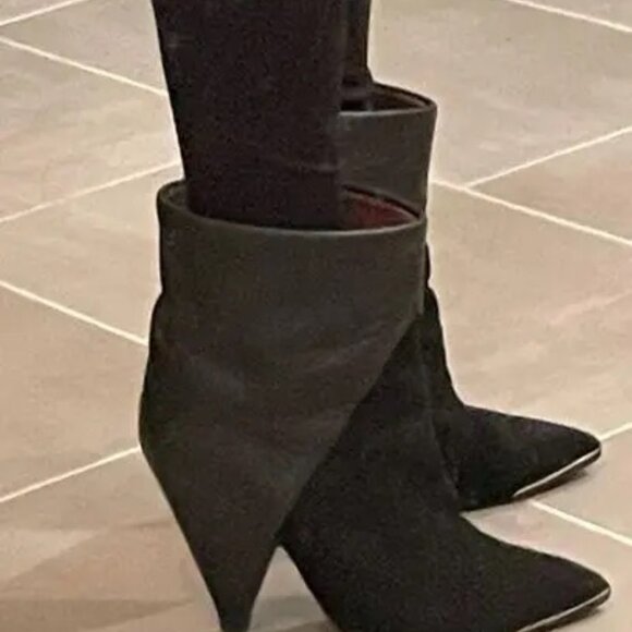 IRO | 38 | Keira Pointed Toe Ankle black|blue Leather & Suede Boots - Picture 2 of 8